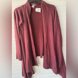 Tex by Max Azria Open Martin Mauve Knit Duster Cardigan